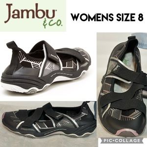 NEW JAMBU Womens Shoes Omaha Vegan Black Memory Foam Sneakers Hook & Loop Size 7